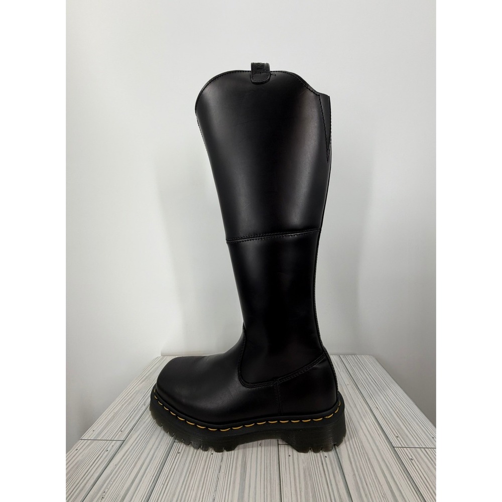 Dr. Martens Amaayah Hi Boots Black Leather Knee Tall Riding Women's Size 8 NEW - Picture 15 of 16